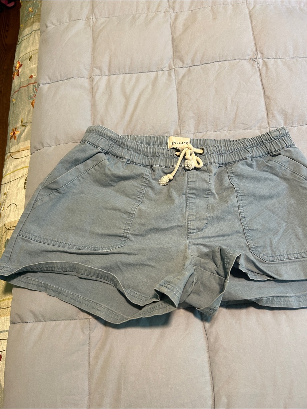 Women’s Light Blue Drawstring Casual Shorts